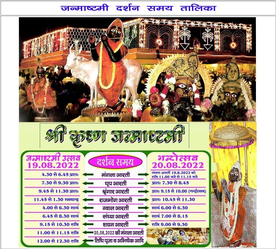 Janmashtami in Govindev Ji Jaipur 2022 Date